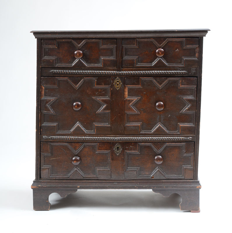 Appraisal: CHARLES II STYLE OAK CHEST OF DRAWERS Raised on later