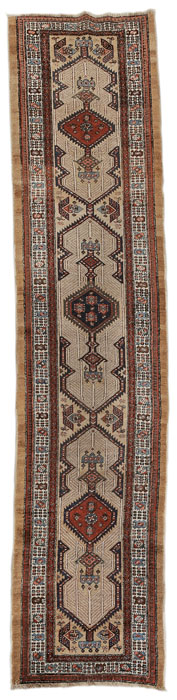 Appraisal: Serab Runner Persian th century rectangular panel with serrated medallions