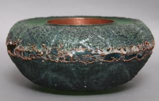 Appraisal: Deanna Clayton American th c Blue Green Net Bowl Pate