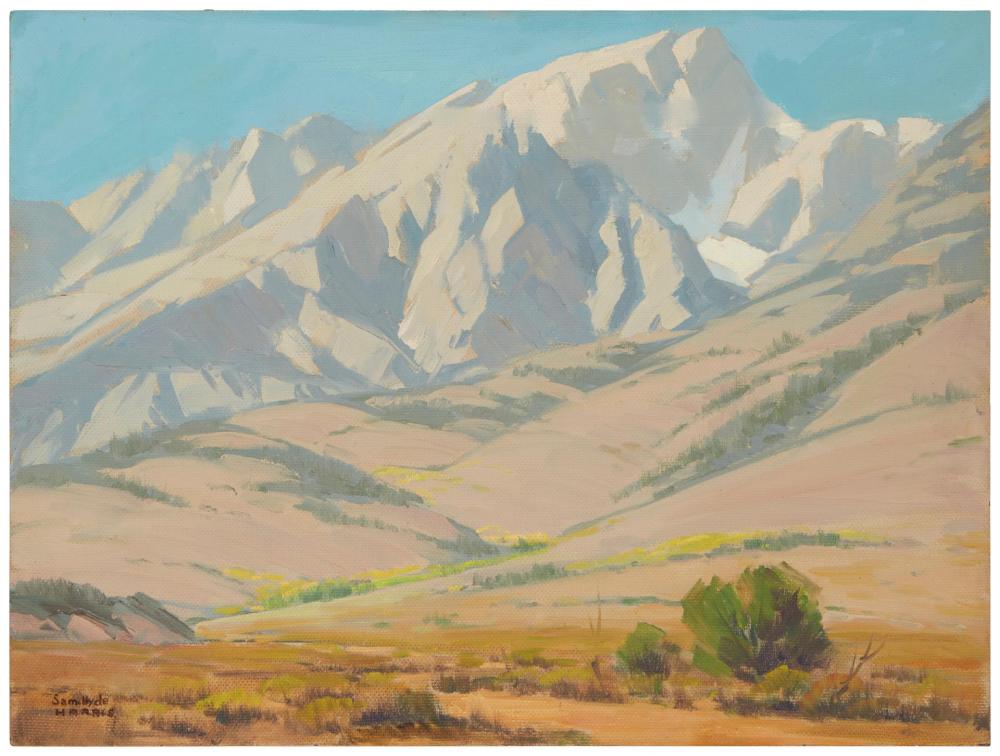 Appraisal: Sam Hyde Harris - Mountain landscape Oil on Masonite Estate