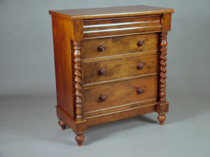 Appraisal: A Victorian mahogany Scotch chest of drawers the top above