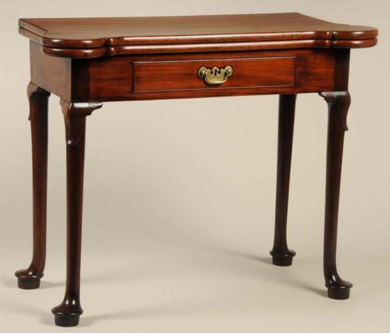 Appraisal: English or Irish Mahogany Gaming Table Description Circa Folding top