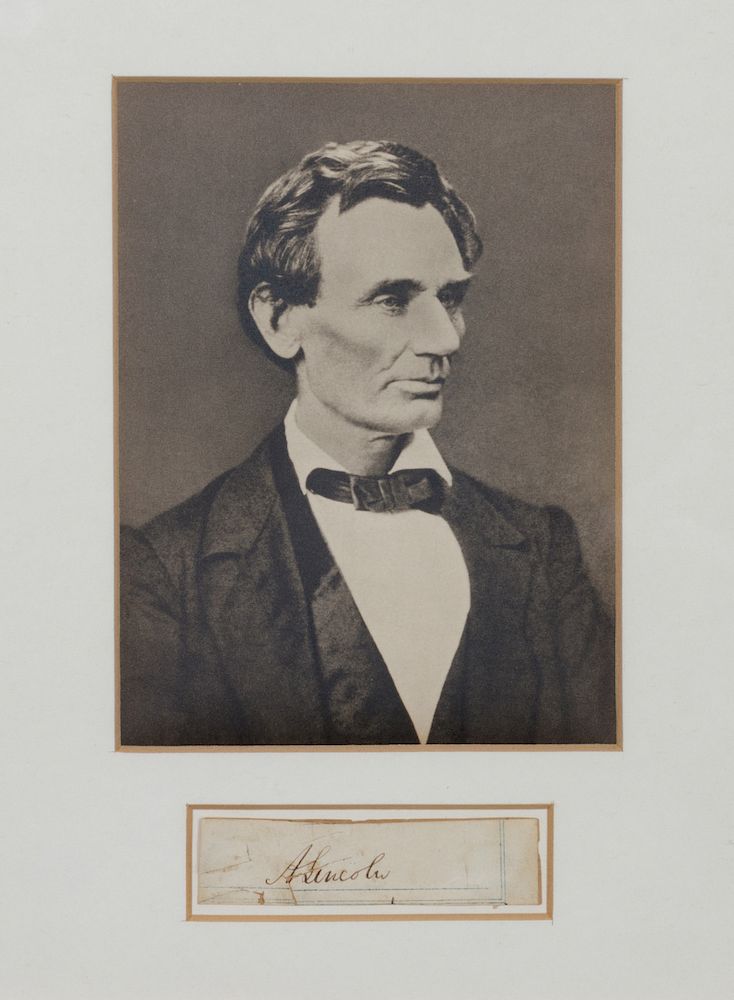 Appraisal: LINCOLN Abraham - Signature A Lincoln cut from a legal