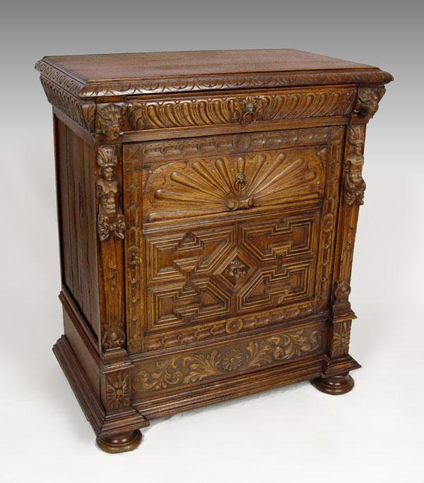 Appraisal: EARLY TH C ITALIAN OAK CARVED STORAGE CHEST Richly carved