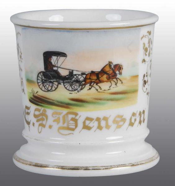 Appraisal: Occupational Shaving Barber Mug of Doctor Cart Description Polychrome paint