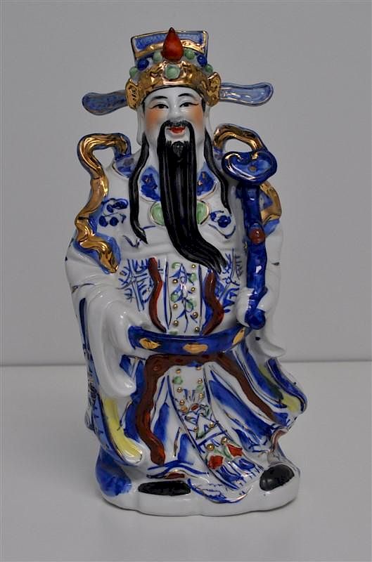 Appraisal: PORCELAIN FU XING WITH WINGED HAT INCH Chinese th c