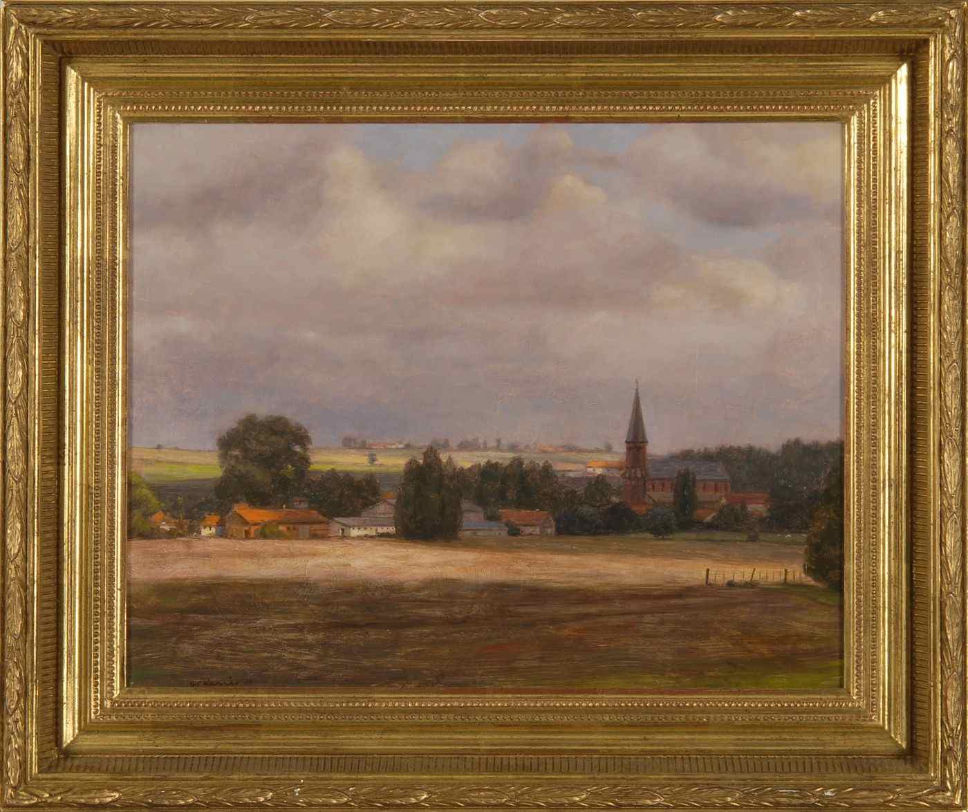 Appraisal: GREGORY F HARRISAmerican b A French village Signed and dated