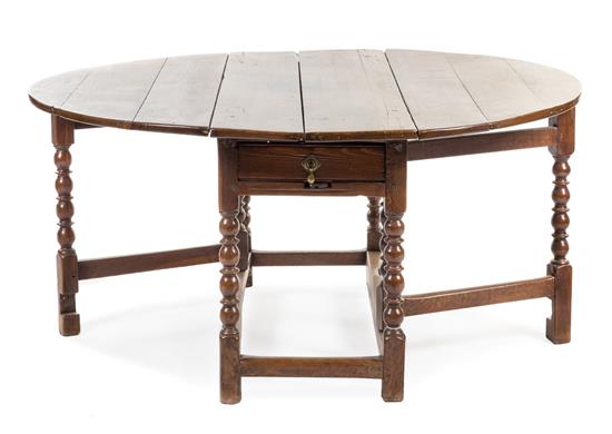 Appraisal: Sale Lot A William and Mary Style Oak Drop-Leaf Table