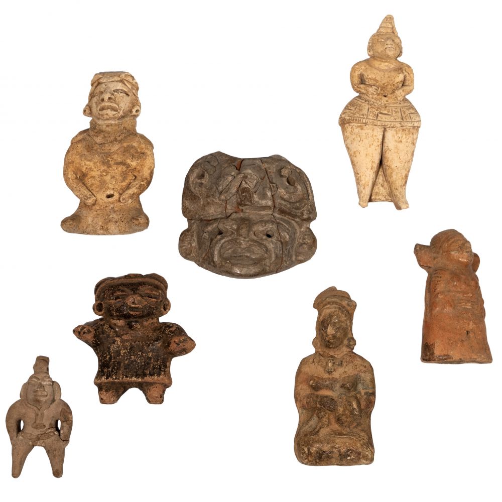 Appraisal: PRE-COLUMBIAN MAYAN FIGURINE ASSORTMENT items of various shapes and sizes