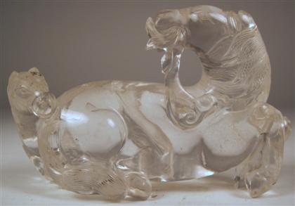 Appraisal: Chinese rock crystal horse grouping th th century