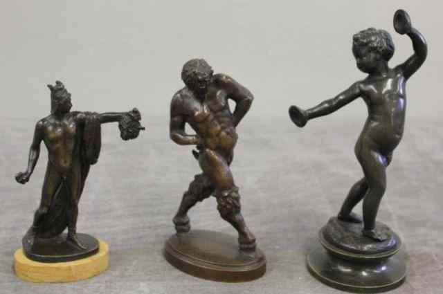 Appraisal: Lot of Bronzes Including a Child Playing Cymbalssigned ''Clodion ''