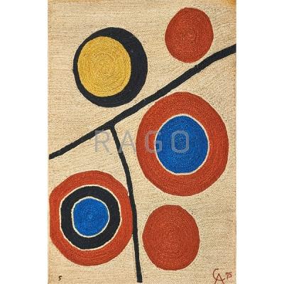 Appraisal: AFTER ALEXANDER CALDER Floating Circles tapestry Condition Report