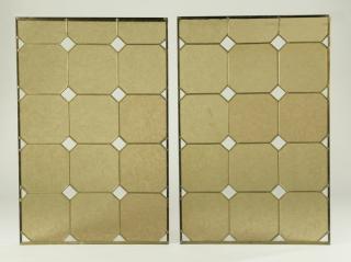 Appraisal: Pair of leaded glass panels h Pair of leaded glass