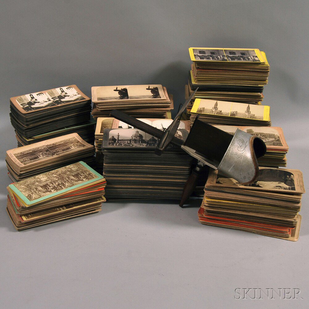 Appraisal: Underwood Stereopticon with a Large Collection of Slides including Europe