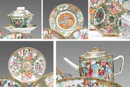 Appraisal: Group of Chinese export porcelain Rose Mandarin table wares th