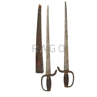 Appraisal: SOUTHERN CHINESE HUDIEDAO OR BUTTERFLY SWORDS Matched set iron blades