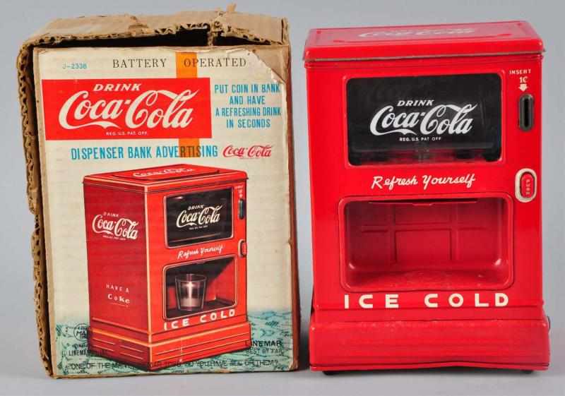 Appraisal: s Linemar Coca-Cola Toy Dispenser Bank OB Description General overall