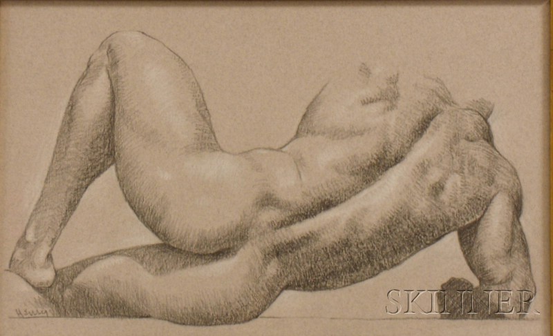 Appraisal: David Henry American b Male Figure Study Signed Henry l