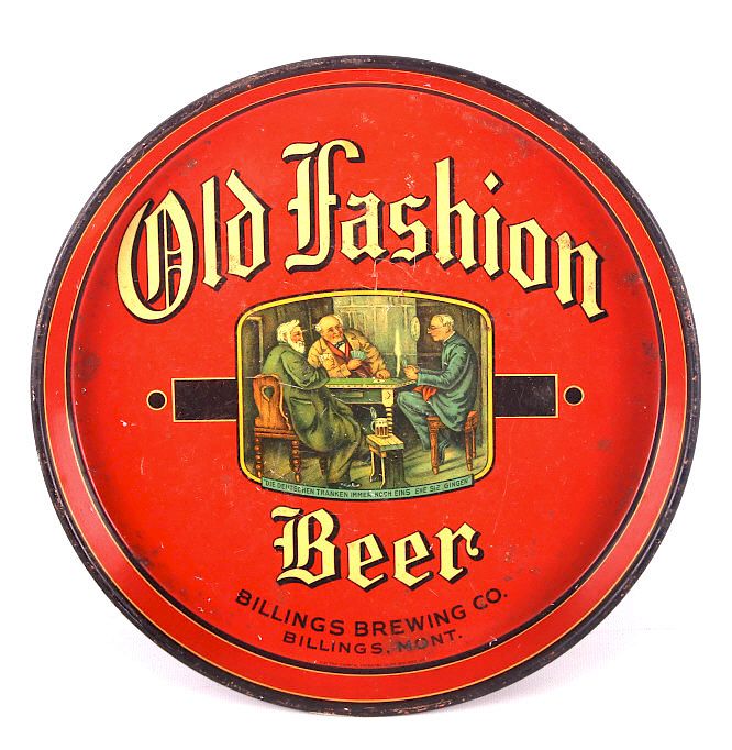 Appraisal: Billings Brewing Old Fashion Beer Tray Montana This is an