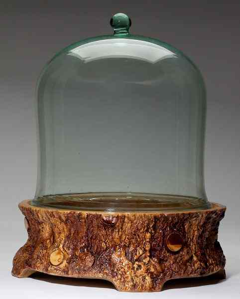 Appraisal: Rare Majolica Terrarium by George Skey th century naturalistic brown