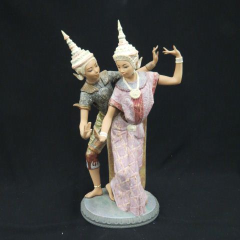 Appraisal: Lladro Figurine of Thailand Dancers Gres finish tall excellent