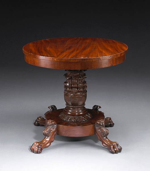 Appraisal: A Classical Revival mahogany center table th century The circular