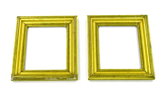 Appraisal: Pair of gilt frames surface scratches some loss to floriate