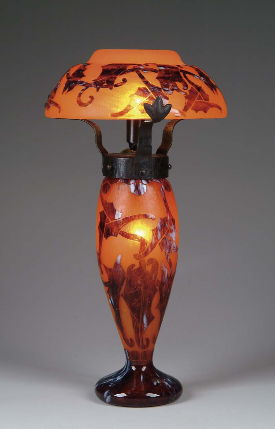 Appraisal: LEVERRE FRANCAIS LAMP Outstanding Art Deco cameo lamp has wonderful