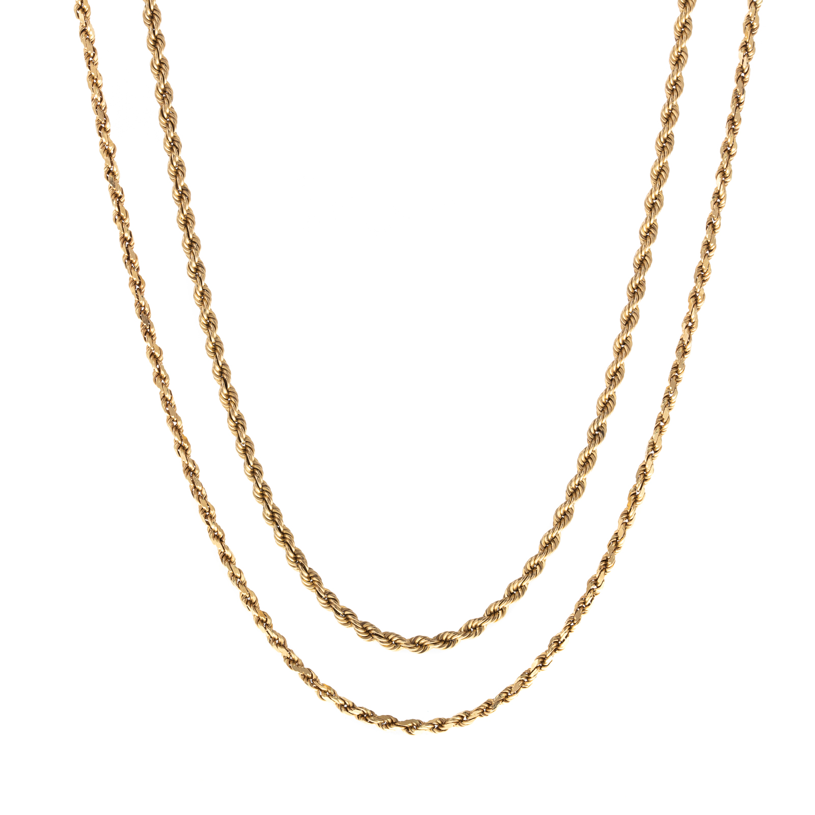 Appraisal: A PAIR OF K ROPE CHAIN NECKLACES K yellow gold