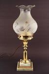 Appraisal: LAMP - Circa English oil lamp with brass and copper