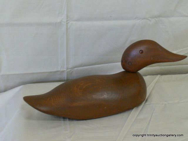 Appraisal: Hand Carved Finished Wooden Duck Decoy Signed - Signed on