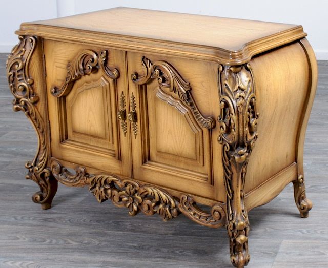 Appraisal: Venetian Style Fruitwood Server Fruitwood finish Venetian style server having