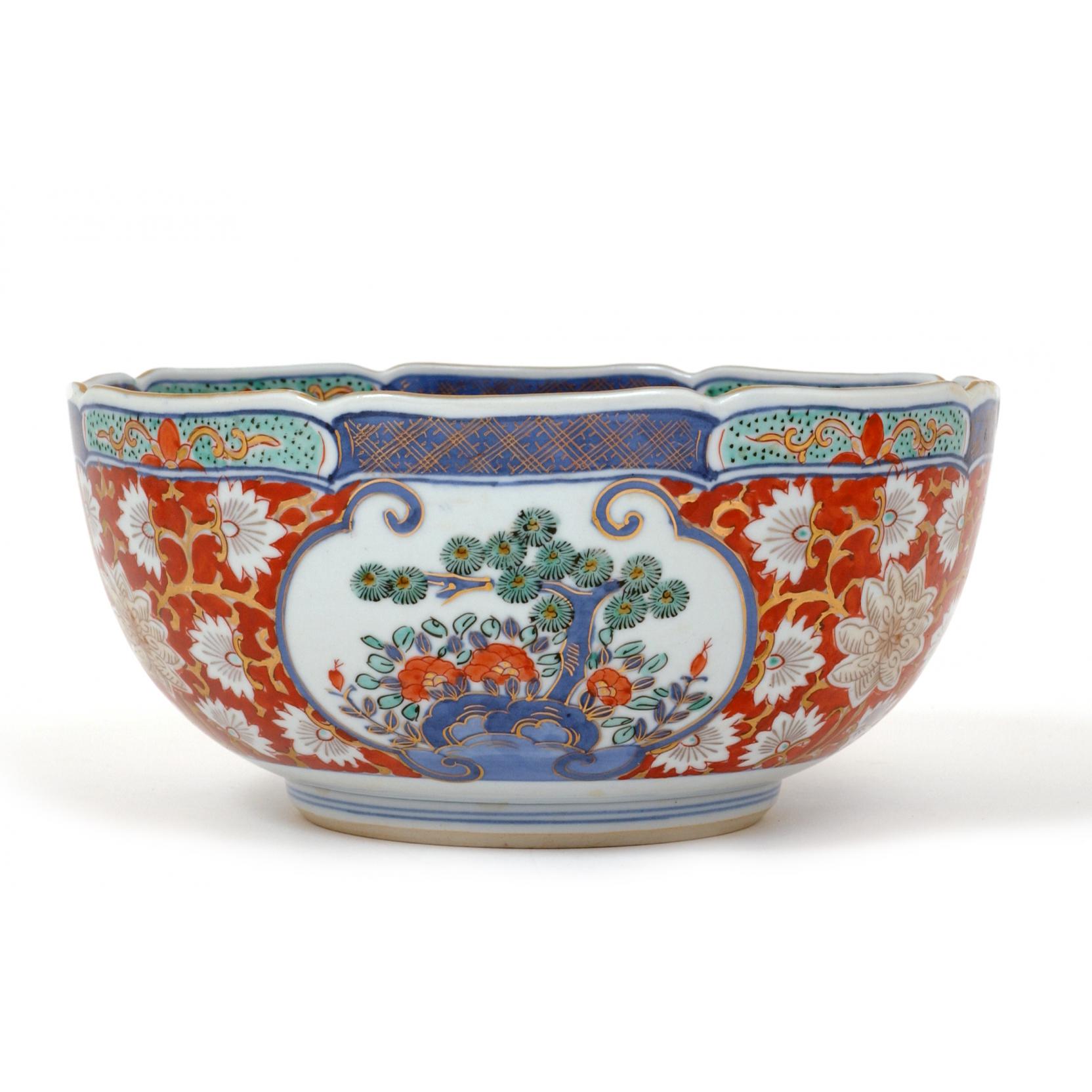 Appraisal: Japanese Imari Center Bowl th century six character mark to