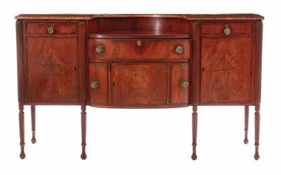 Appraisal: Federal inlaid mahogany sideboard manner of Seymour circa tiered rectangular