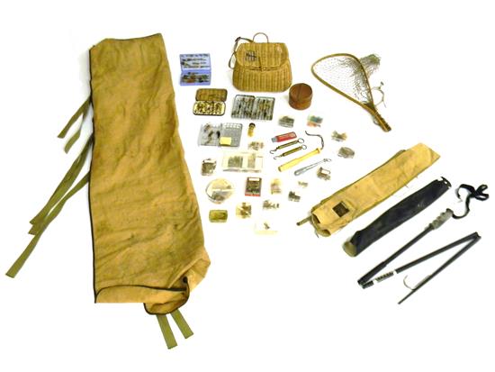 Appraisal: Miscellaneous fly fishing equipment including numerous wet and dry salmon