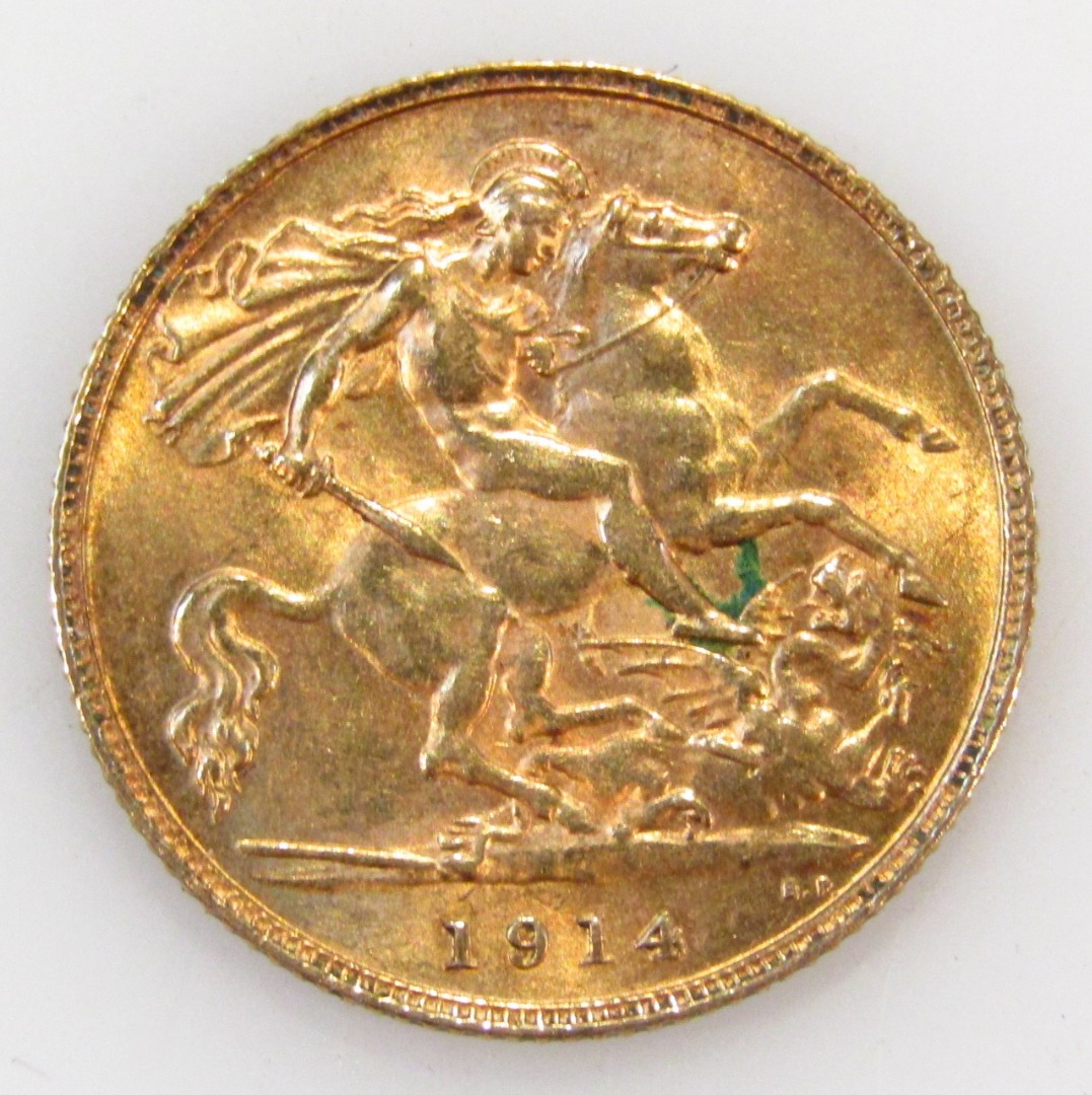 Appraisal: A George V gold half sovereign dated