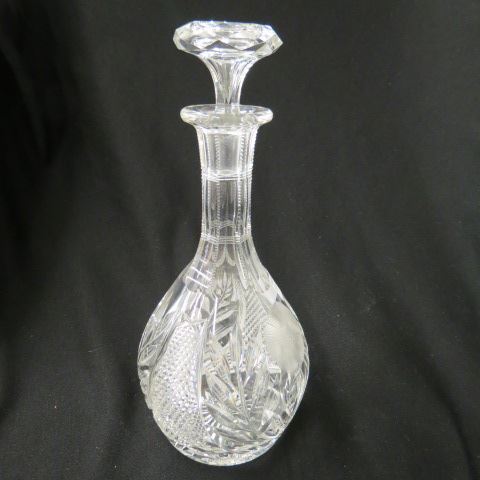 Appraisal: Cut Glass Decanter floral cane late brilliant period