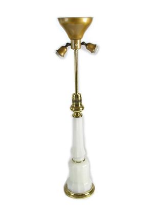 Appraisal: An opaline glass and brass mounted lamp in cm h