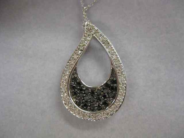 Appraisal: Black White Diamond Pendant by Levian teardrop carat total k