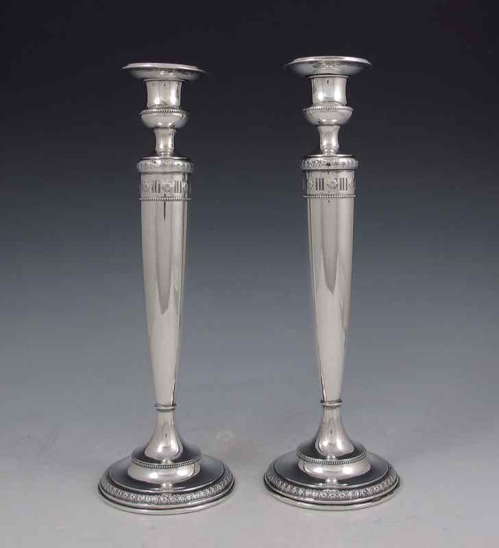 Appraisal: PAIR OF MATTHEWS WEIGHTED STERLING CANDLESTICKS Matthews Silver Co mark