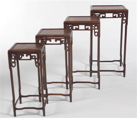 Appraisal: A th century Chinese huang huali nest of four tables