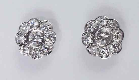 Appraisal: K CTW EARRINGS K white gold earrings contain eighteen round