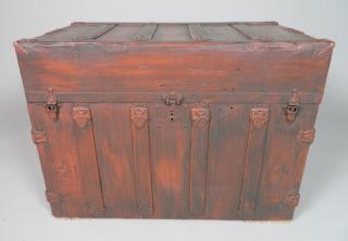 Appraisal: American Steamer Trunk American Steamer Trunk painted red x x