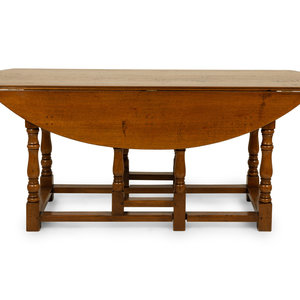 Appraisal: A William Mary Style Oak Gate Leg Table TH CENTURY