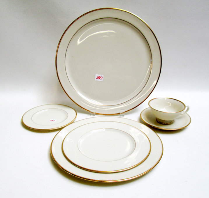 Appraisal: LENOX MANSFIELD CHINA SET sixty-four pieces comprised of dinner plates