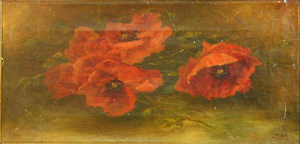 Appraisal: California School Early th Century Poppies initialed 'M S N'