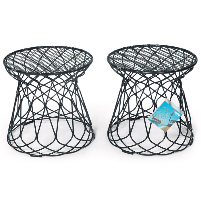 Appraisal: Patricia Urquiola ''Re-trouve'' stools pair by EMU Italy steel frames