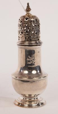 Appraisal: A George II silver sugar caster Samuel Wood London of