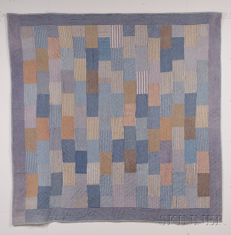 Appraisal: Two Quilts America th century one with pieced blue white