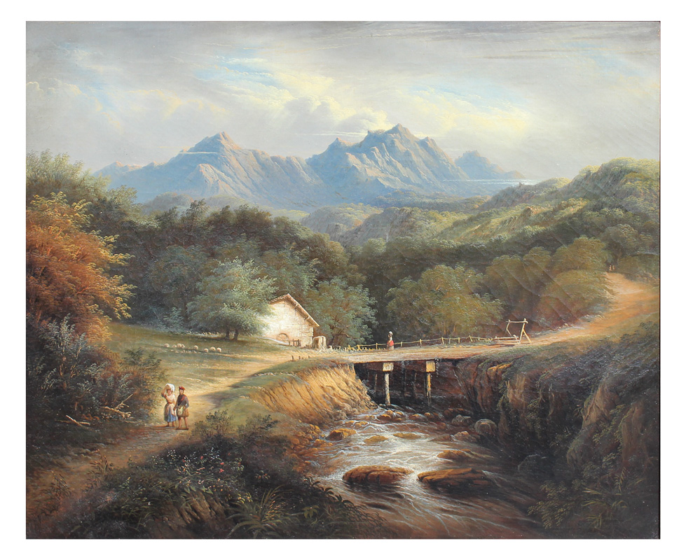 Appraisal: COATES Edmund American - Lush Mountain Vista Scene with Small